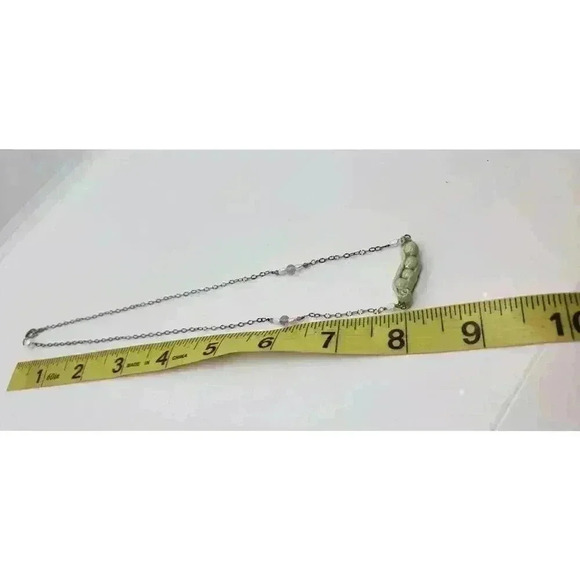 Peas In A pod Necklace 925 Sterling Silver Pearl Amethyst Ceramic Baby Shower - Picture 5 of 8